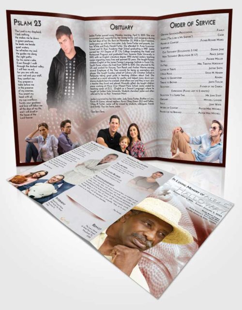 Obituary Template Trifold Brochure Ruby Love Basketball Fame