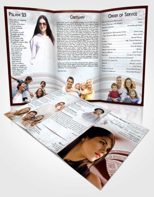 Obituary Template Trifold Brochure Ruby Love Bible Love