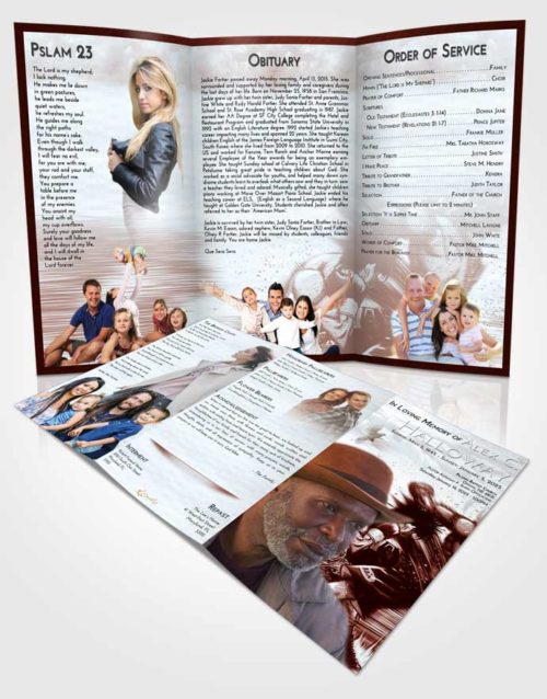 Obituary Template Trifold Brochure Ruby Love Boxing Animation