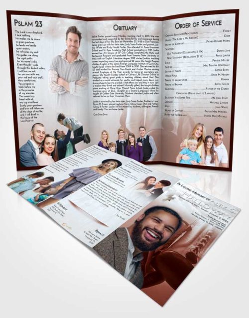 Obituary Template Trifold Brochure Ruby Love Boxing Day
