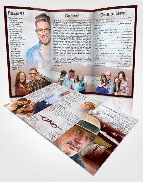 Obituary Template Trifold Brochure Ruby Love Boxing Life