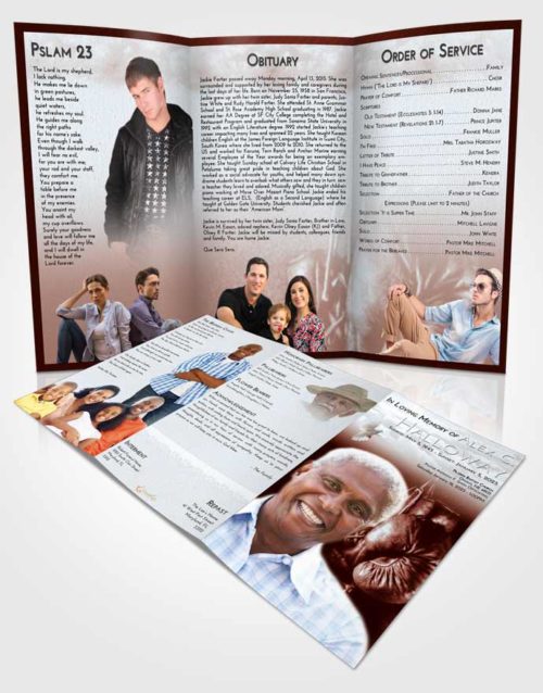 Obituary Template Trifold Brochure Ruby Love Boxing Serenity