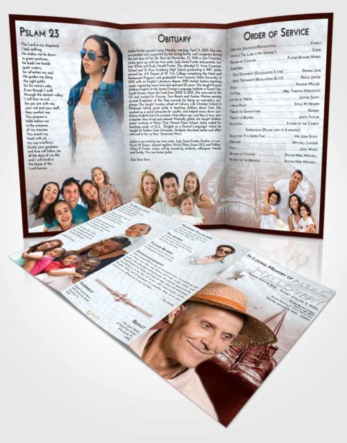 Obituary Template Trifold Brochure Ruby Love Boxing Victory