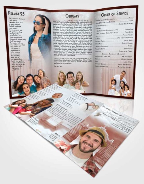 Obituary Template Trifold Brochure Ruby Love Clear Gates For Heaven