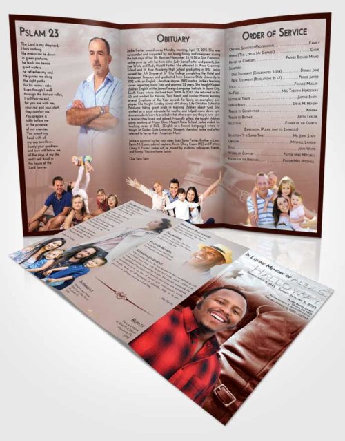 Obituary Template Trifold Brochure Ruby Love Cowboy Love