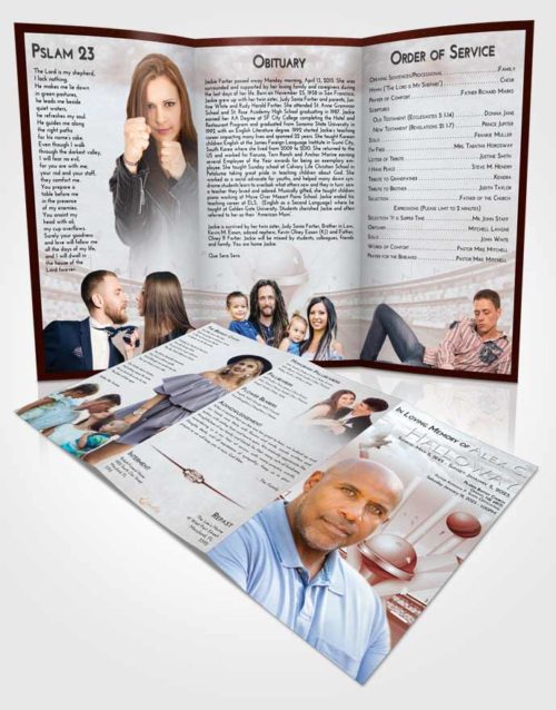 Obituary Template Trifold Brochure Ruby Love Cricket Honor