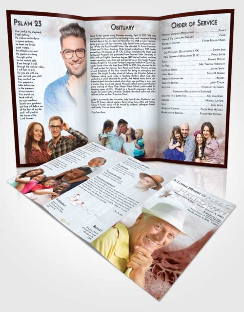 Obituary Template Trifold Brochure Ruby Love Deep Roots