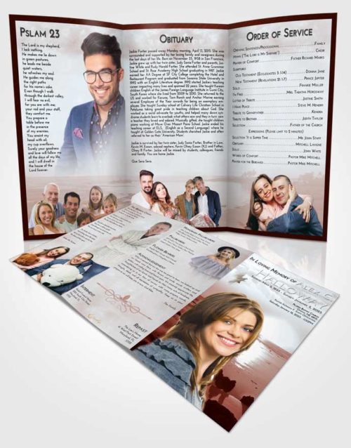 Obituary Template Trifold Brochure Ruby Love Early Rise