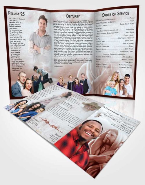 Obituary Template Trifold Brochure Ruby Love Faith in Jesus