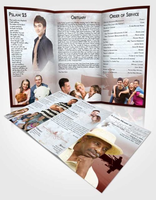 Obituary Template Trifold Brochure Ruby Love Fish in the Water