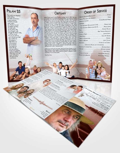 Obituary Template Trifold Brochure Ruby Love Fishing Desire