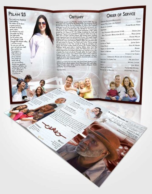 Obituary Template Trifold Brochure Ruby Love Fishing Pride