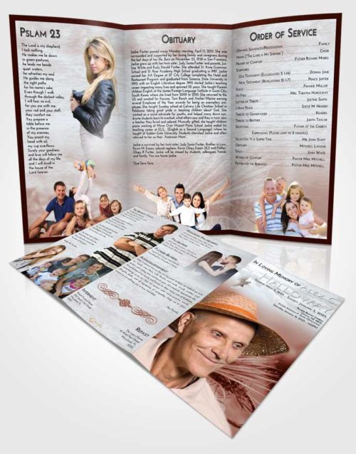 Obituary Template Trifold Brochure Ruby Love Fishing Serenity