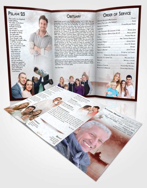 Obituary Template Trifold Brochure Ruby Love Fishing Tranquility