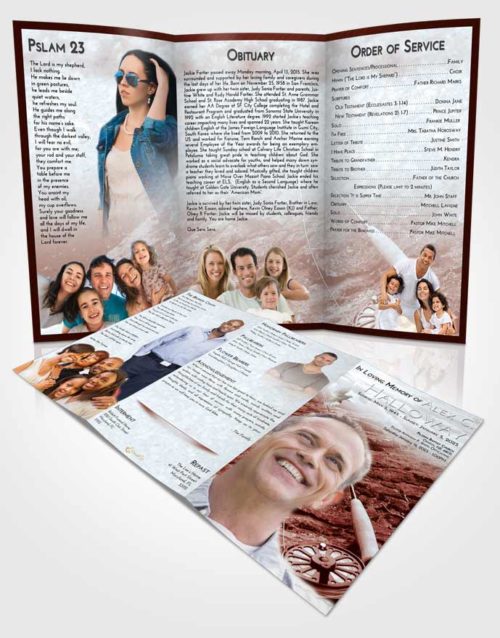 Obituary Template Trifold Brochure Ruby Love Fishing on the Rocks
