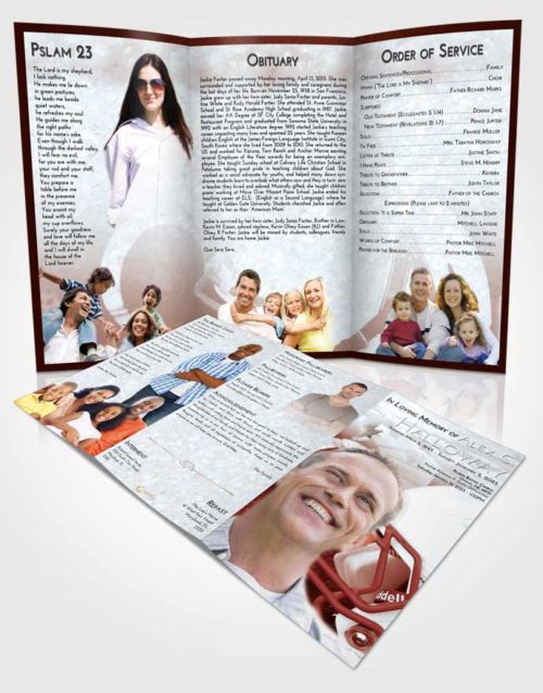 Obituary Template Trifold Brochure Ruby Love Football Party