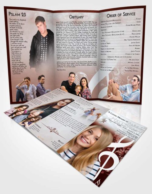 Obituary Template Trifold Brochure Ruby Love G Clef