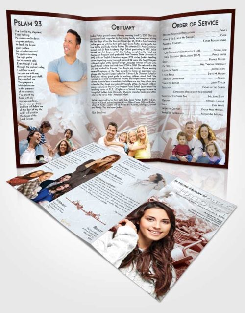 Obituary Template Trifold Brochure Ruby Love Gardening Memories