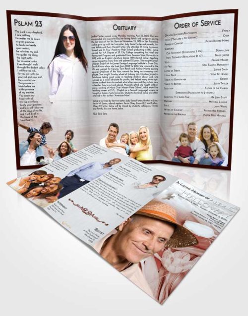 Obituary Template Trifold Brochure Ruby Love Gardening Morning