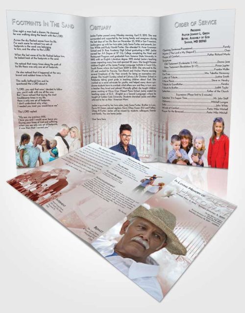 Obituary Template Trifold Brochure Ruby Love Gates to Heaven