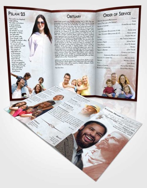 Obituary Template Trifold Brochure Ruby Love Gaze of Jesus