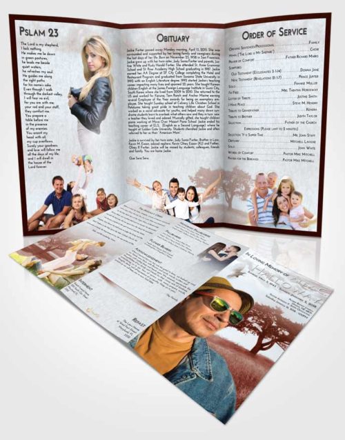 Obituary Template Trifold Brochure Ruby Love Gentle Pasture