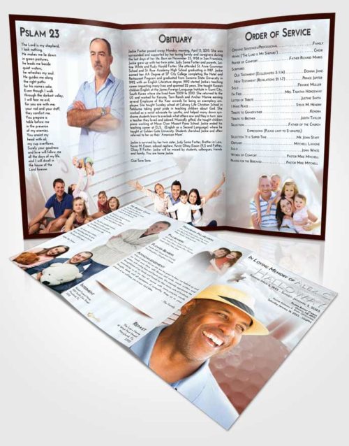 Obituary Template Trifold Brochure Ruby Love Golf Day