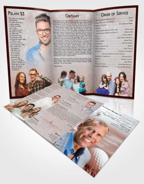 Obituary Template Trifold Brochure Ruby Love Golf Serenity