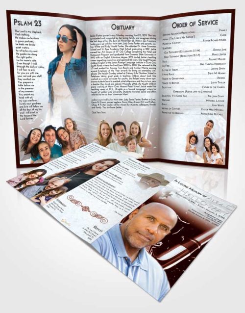 Obituary Template Trifold Brochure Ruby Love Golf Swing
