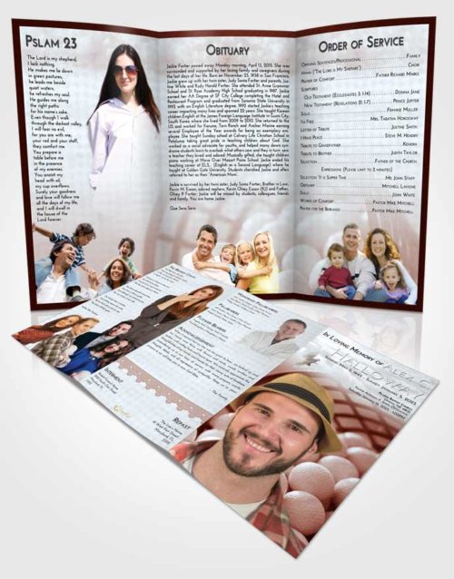 Obituary Template Trifold Brochure Ruby Love Golf Tranquility