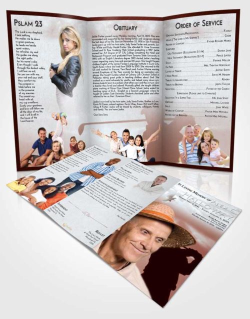 Obituary Template Trifold Brochure Ruby Love Golfing Peace