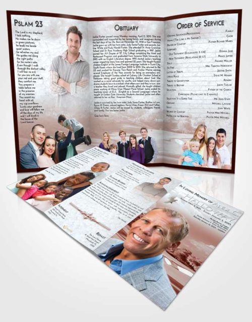 Obituary Template Trifold Brochure Ruby Love Golfing Sandtrap