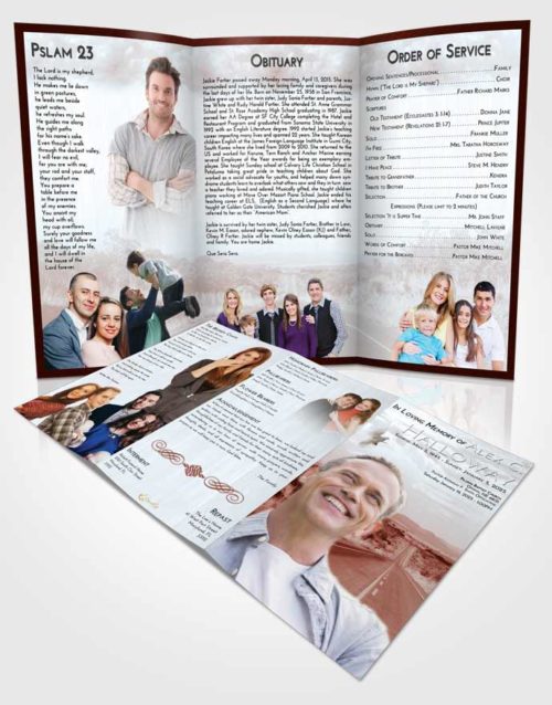 Obituary Template Trifold Brochure Ruby Love Highway Cruise