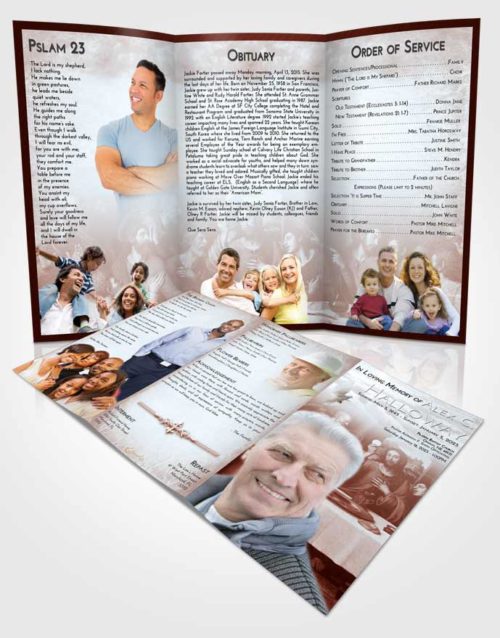 Obituary Template Trifold Brochure Ruby Love Jesus Last Supper