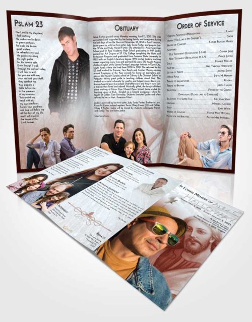 Obituary Template Trifold Brochure Ruby Love Life of Jesus