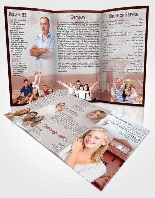 Obituary Template Trifold Brochure Ruby Love Lighthouse Surprise