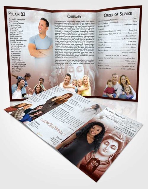 Obituary Template Trifold Brochure Ruby Love Lord Shiva Dignity