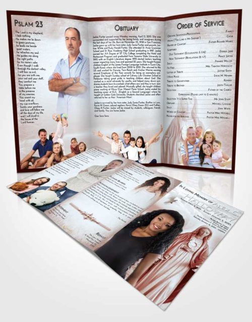 Obituary Template Trifold Brochure Ruby Love Mary Full of Grace