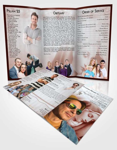 Obituary Template Trifold Brochure Ruby Love Mary Mother in Heaven