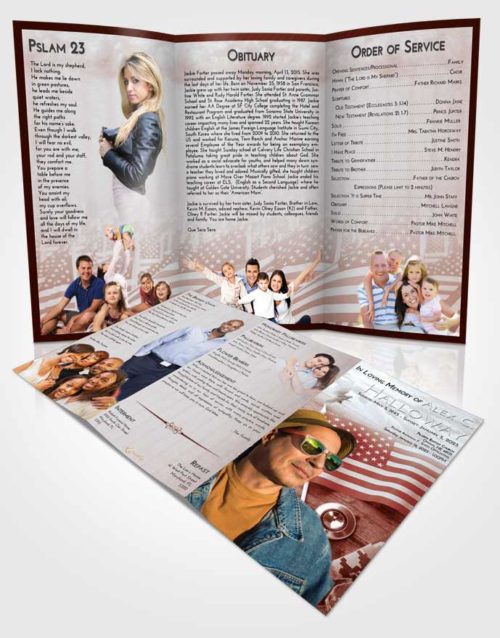 Obituary Template Trifold Brochure Ruby Love Military Medical
