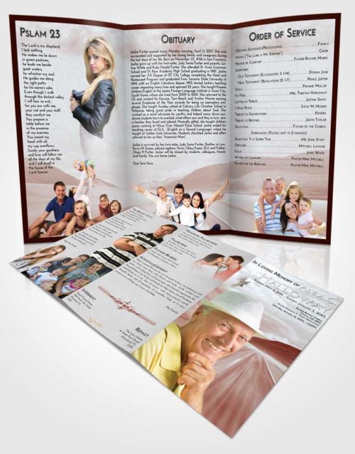Obituary Template Trifold Brochure Ruby Love Morning Highway