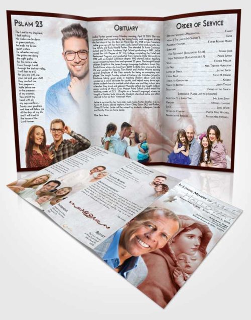 Obituary Template Trifold Brochure Ruby Love Mother Mary