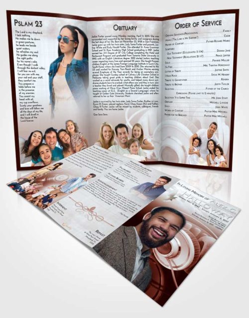 Obituary Template Trifold Brochure Ruby Love Music Alley