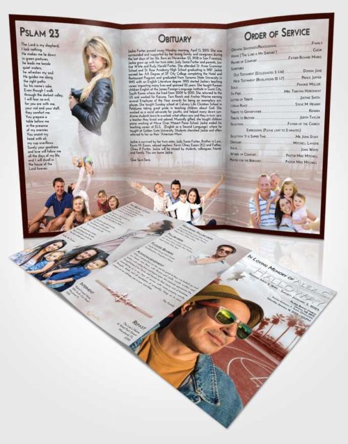 Obituary Template Trifold Brochure Ruby Love On the Court