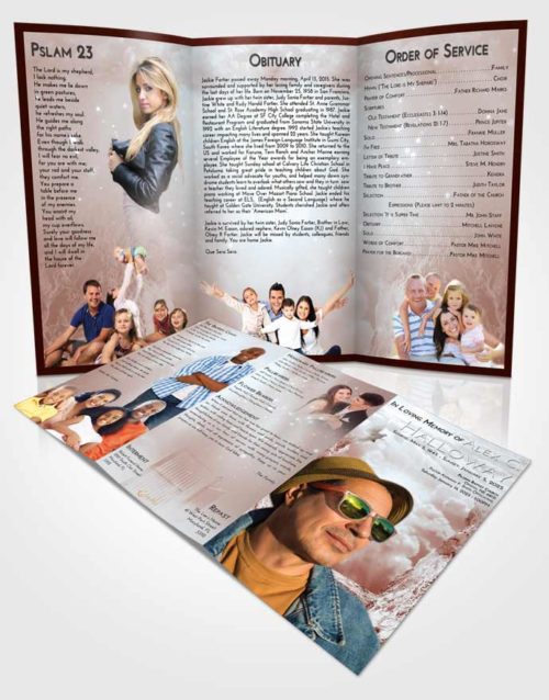 Obituary Template Trifold Brochure Ruby Love Rocky Gates to Heaven