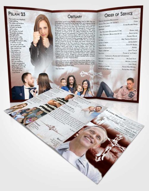 Obituary Template Trifold Brochure Ruby Love Rosary Life