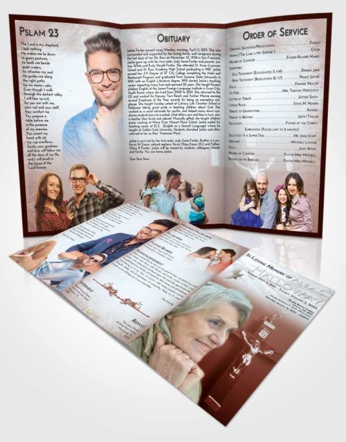 Obituary Template Trifold Brochure Ruby Love Rosary Love