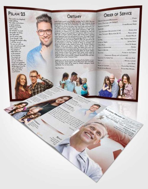 Obituary Template Trifold Brochure Ruby Love Soccer Cleats