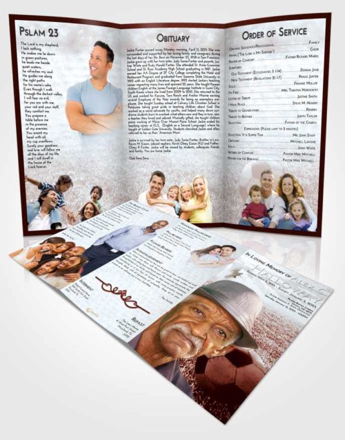 Obituary Template Trifold Brochure Ruby Love Soccer Journey