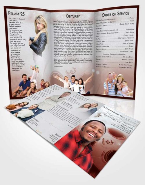 Obituary Template Trifold Brochure Ruby Love Soccer Miracle